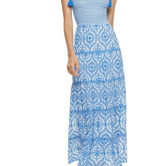 Blue Patterned Maxi Dress - Picture 1 of 5